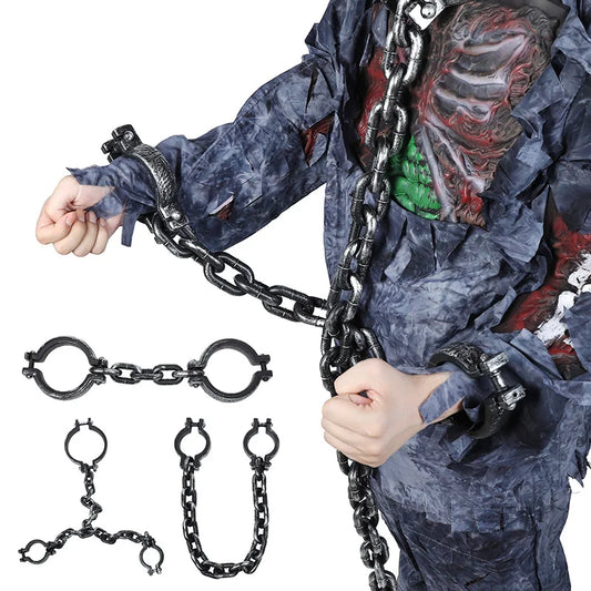 Halloween Party Plastic Chain Horror Props Haunted House Decoration Supplies Prisoner Costume Cosplay Accessories Fake Chains