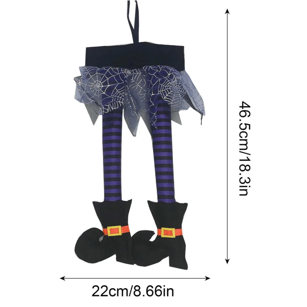 Halloween Witch Leg Decoration, Plush Filled Witch Legs for Wrath Car, Outdoor Evil Hanging Ornament, Car Trunk Yard Decor