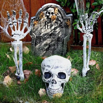 Halloween Decorations Home Decor Skeleton Head Outdoor Scary Props Realistic Skull & Hands Yard Prank Festivals Party Supplies