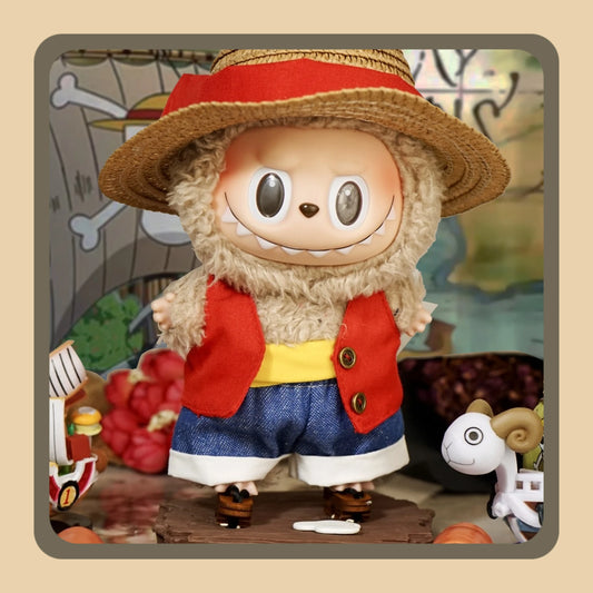 Labubu Anime Character Red Vest Set Trendy Pendant Clothing, Labubu Accessories (No Dolls)