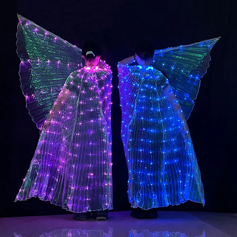Holiday Party Glow Props LED Butterfly Wing Girls Women Children Dancing Costumes Accessory Wings Glowing for Holiday Halloween