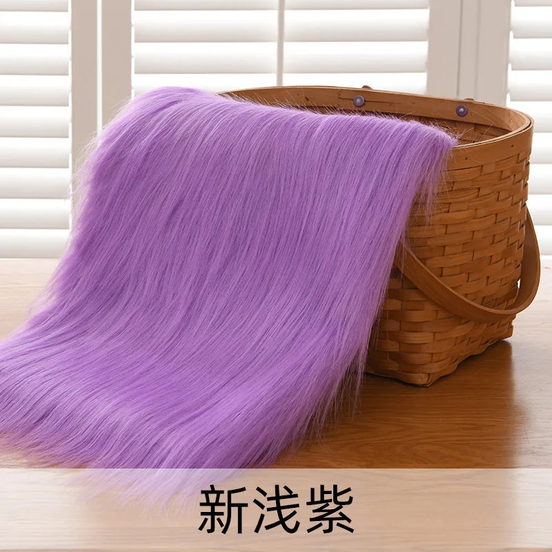 Dolls Long Plush Fabric Per Meter for Upholstery Coats Chair Cover Sewing Plain Fashion Fur Textile Needlework Thick Comfortable