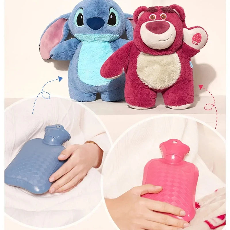 Disney Plush Hand Warm Bottle Stitch Cartoon Water Filled Hand Warmer Cute Lotso Hot Water Bottles Christmas Gift for Girlfrien