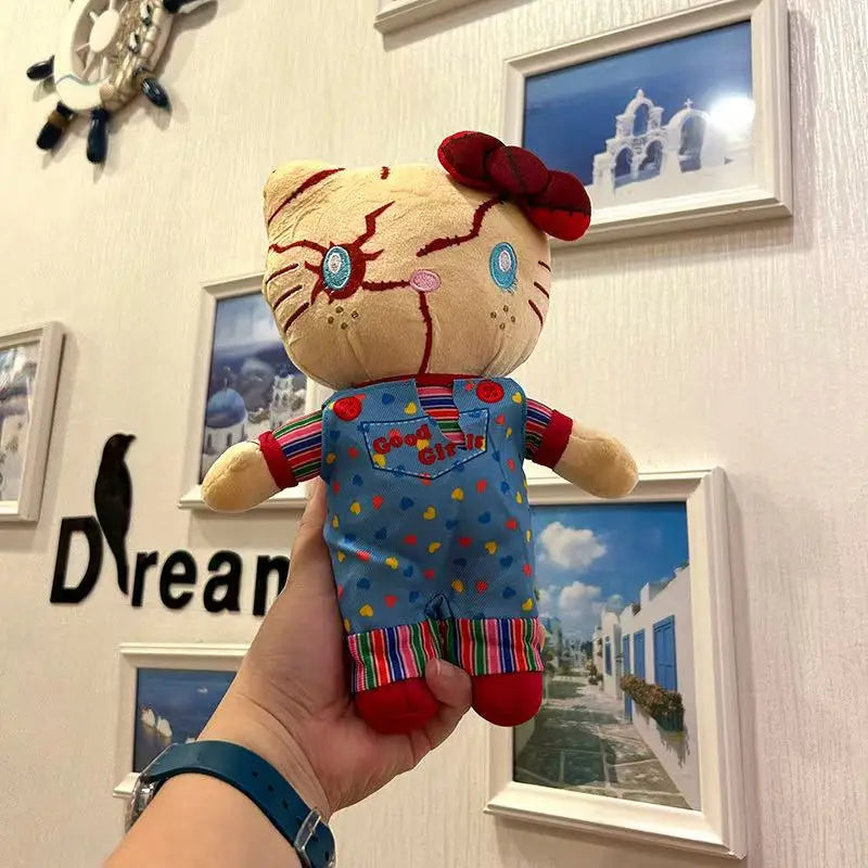 Latest Halloween Cute Teeth Monster KT Cat Doll Stuffed Plush Toy Doll Cartoon Anime Cute Children's Birthday Gift Fun Doll