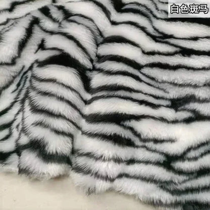 Thickened 1.5cm Fur Length Leopard Print Tiger Print Zebra Print Short Plush Fabric Performance Costume Faux Fur Clothing Fabric
