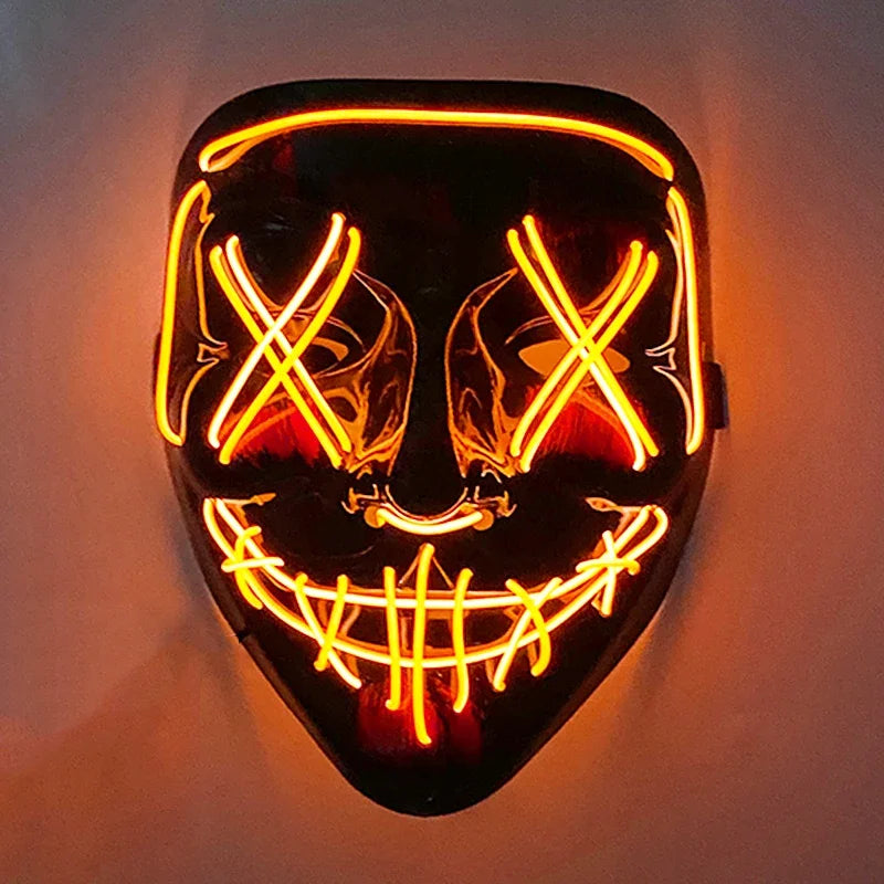 Halloween Scary LED Glowing Mask-Colorful Luminous Ghost Face,Carnival/Cosplay Party/Nightclub/Music Festival/Costume Supplies
