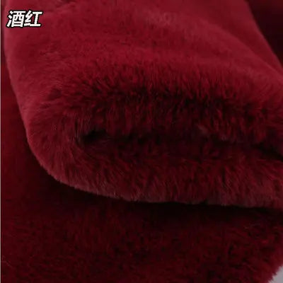 Faux Fur Thickening Rabbit Fur Faux Plush Fabric for Coat Pillow Vest Collar Hat Short Pile Plush Fur Tissu Telas Fabric Carpet