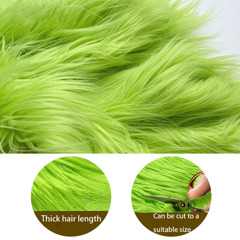 25*25Cm Faux Fur Fabric Square Artificial Fur Long Pile Plush Fabric for DIY Chair Cushion Crafts Dolls Beard Hair Decoration