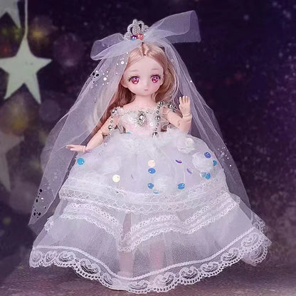 1/6 Bjd Dolls for Girls Hinged Doll 30 Cm With Clothes Blonde Brown Eyed Articulated Toys for Children Spherical Joint Playsets