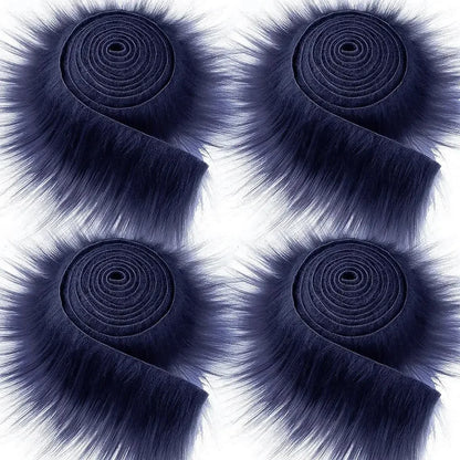 1.5M Faux Fur Ribbon Tapes Trim Fabric Roll Plush Fur Stripe Long Plush Fur Fabric Fluffy Trimming for Winter Costume DIY Crafts