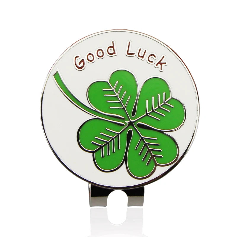 1.18" Lucky Clover Golf Ball Mark W Magnetic Golf Hat Clip 30mm Green Four Leaf Clover Golf Marker Training Aids