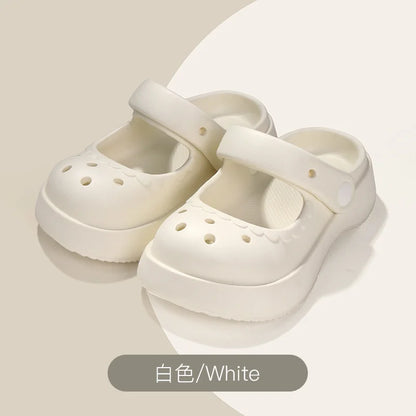 Summer Solid Girls Slippers EVA Soft Anti Slip Platform Kids Clogs Shoes Waterproof Hollow Out Garden Beach Children Slippers
