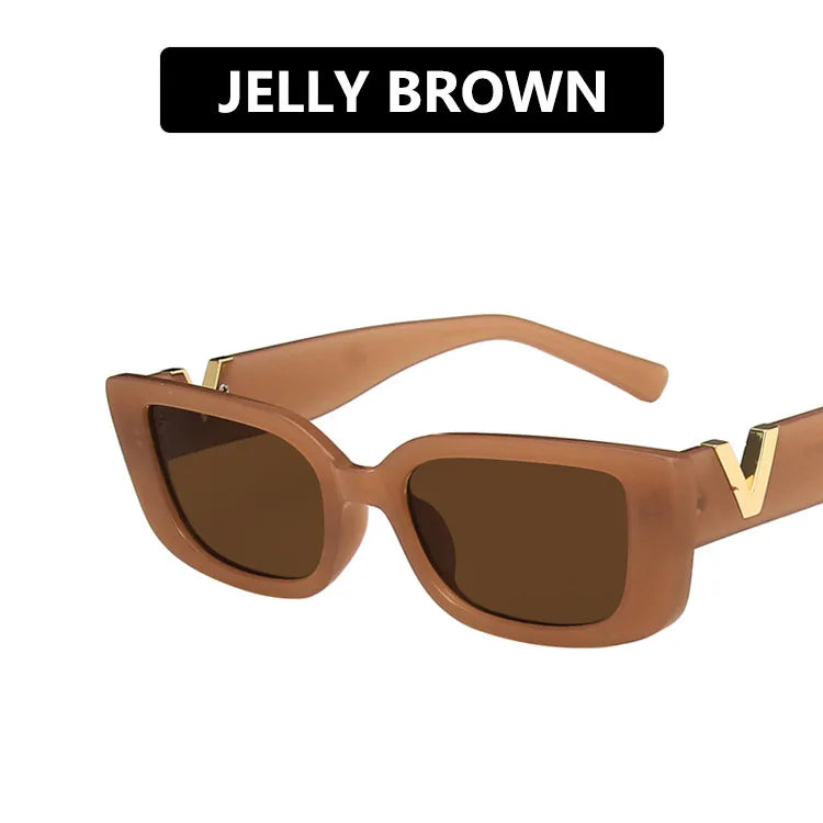 Retro Cat Eye Rectangle Sunglasses Women 2025 Trendy Vintage Designer v Sun Glasses  Eyewear Woman UV400 Lentes De Sol Mujer