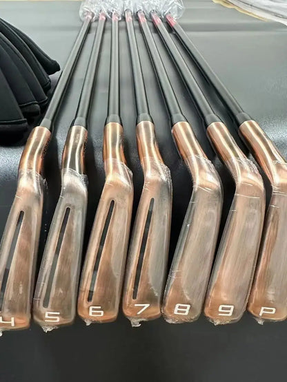 New Brand Golf Irons Copper Color Set P 790 456789p With Shaft and Grip P790 Golf Club Iron Set 8pcs Head Cover Free Shipping