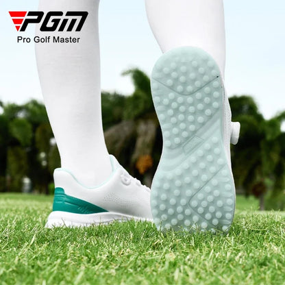 PGM Children Golf Shoes Breathable Anti Slip Wear-Resistant Knob Buckle for Boys Girls Outdoor Sports Sneakers XZ407