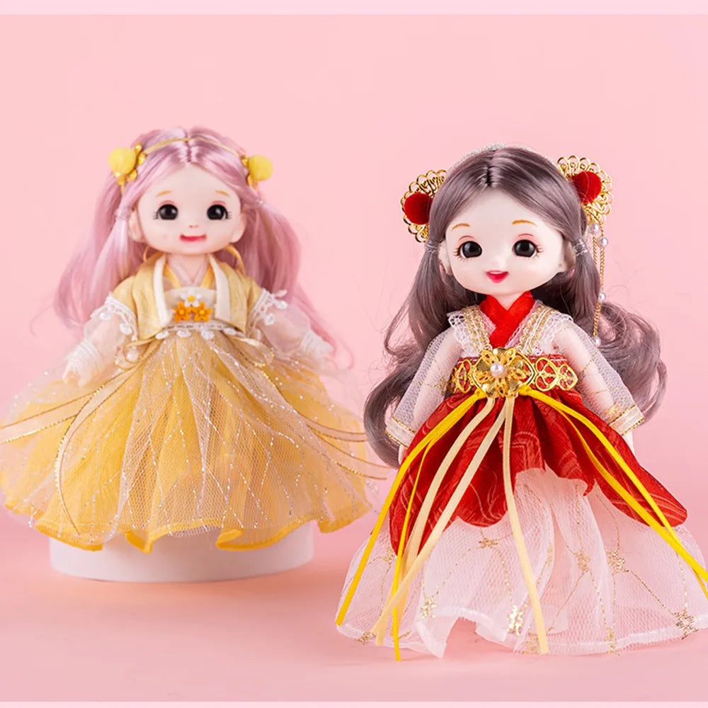 Multiple Colors Ancient Dress Bjd Doll Hanfu Princess Little Princess 17cm Ancient Girl Doll Plastic Chinese Costume