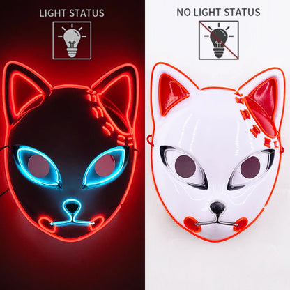 New Designed Glowing Halloween Party Mask Flashing LED Masks EL Neon Light Cosplay Mask Costume Props Glow Party Supplies