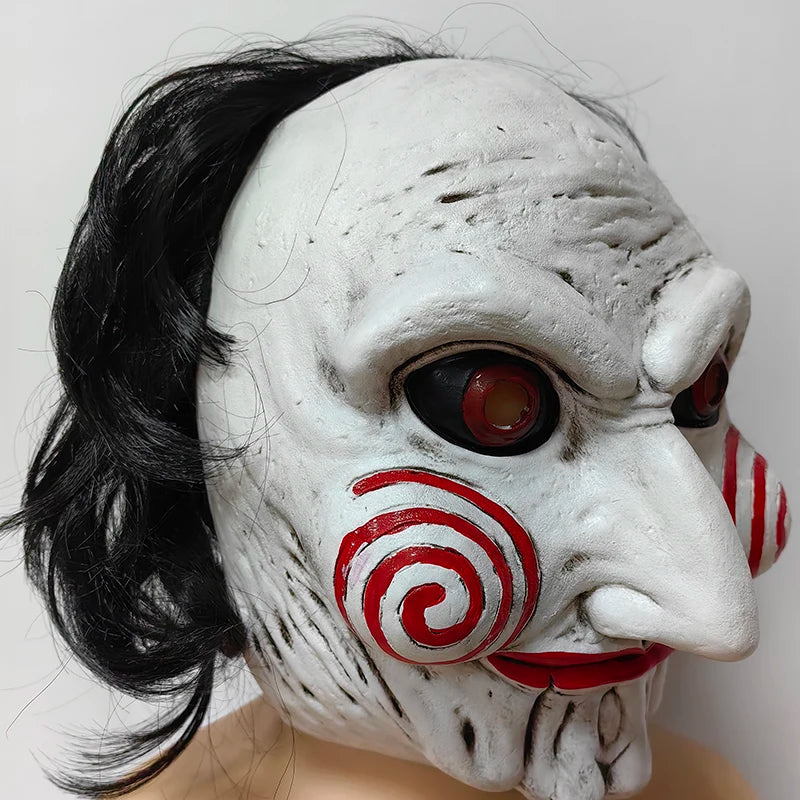 Halloween Party Costume Latex Horror Saw Mask Movie Horror the Jigsaw Full Head Mask Fancy Dress Party Accessories
