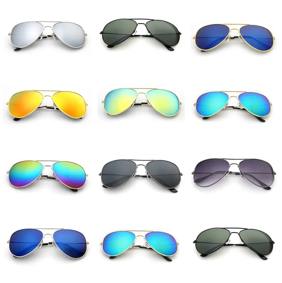 FOENIXSONG Fashion Pilot Sunglasses for Women Men  Classic Eyewear Gradient Mirrored Blue Silver Gray Sun Glasses Sunglass