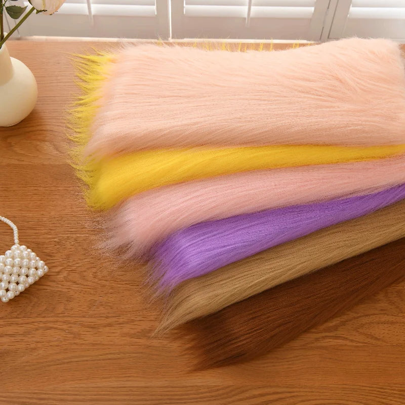 Dolls Long Plush Fabric Per Meter for Upholstery Coats Chair Cover Sewing Plain Fashion Fur Textile Needlework Thick Comfortable