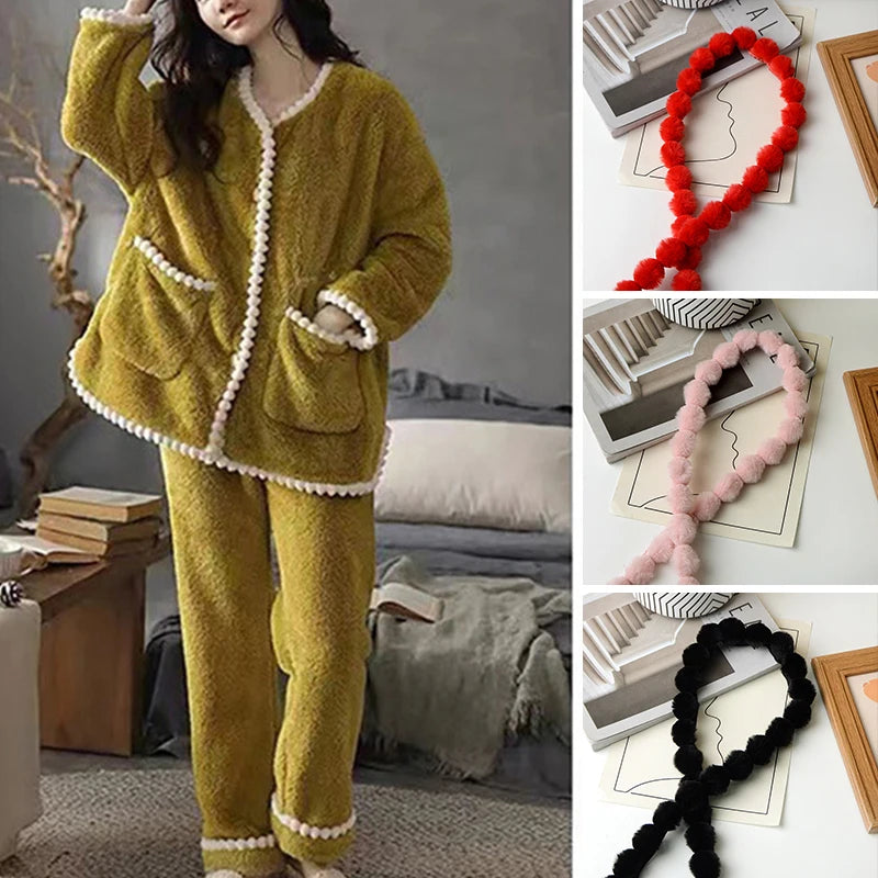1m Faux Rabbit Fur Hairball Ribbon Clothing Apparel Christmas Decoration Trim Coat Accessory Fur for Needlework on the Hood