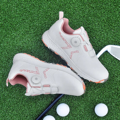 LiXingMing Golf Shoes Women Pink Professional Water Proof Spikeless Golf Sport Shoes Outdoor Training Golf Walking Sneakers