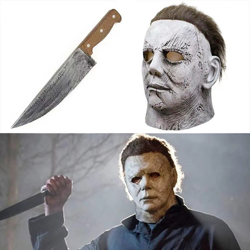 Halloween Ghost Scary Mask Movie Latex Mask Michael Myers Head Mask Masquerade Dressing Up for Halloween Party Cosplay Props
