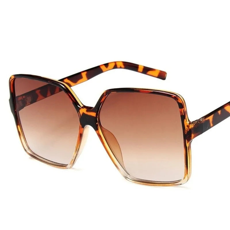 Women Oversized Square Sunglasses Gradient Plastic Brand Designer Female Sun Glasses UV400 Lentes De Sol Mujer Women Sunglasses