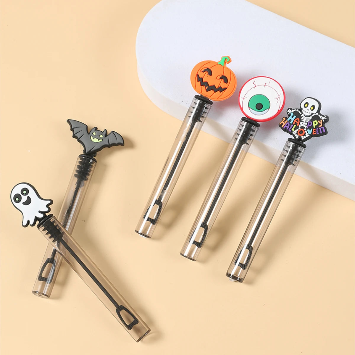 10/20pcs Halloween Pumpkin Ghost Bat Bubble Wand Soap Bottle Tube DIY Gifts for Kids Horror Halloween Party Decorations Supplies