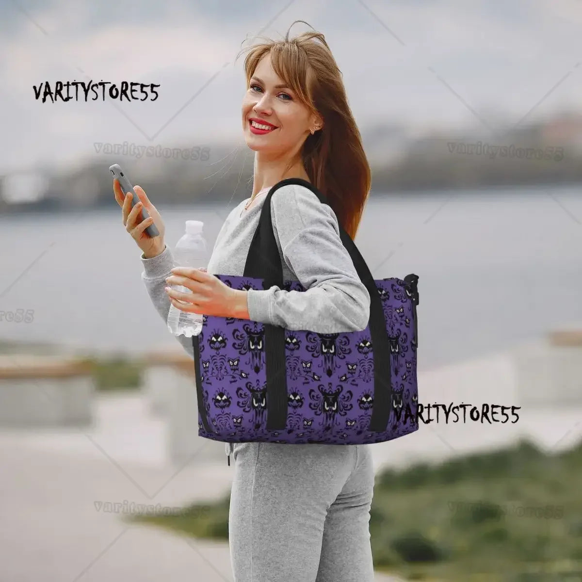Custom Haunted Mansion Groceries Shopping Tote Bags Women Big Capacity Halloween Ghost Happy Haunts Gym Beach Travel Bags