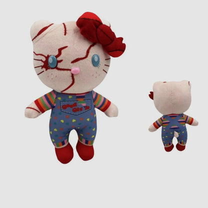 Anime Hello Kitty Plush Kawaii Action Figure Toys Chuacky Doll Cute Pendant Keys Girl Halloween Christmas Birthday Gifts ﻿