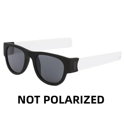 VIVIBEE Novelty Mirror Men Polarized Folding Sunglasses New Arrival Slap Sport Foldable Wristband Shades 2025 Trend Product