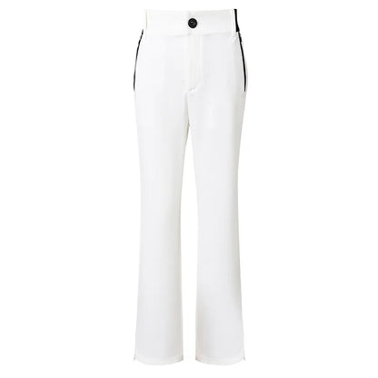 Summer Women's Golf Trousers Thin Flared Pants Ladies High Waist Elastic Casual Golf Pants Zipper Pocket Athletic Sweatpant