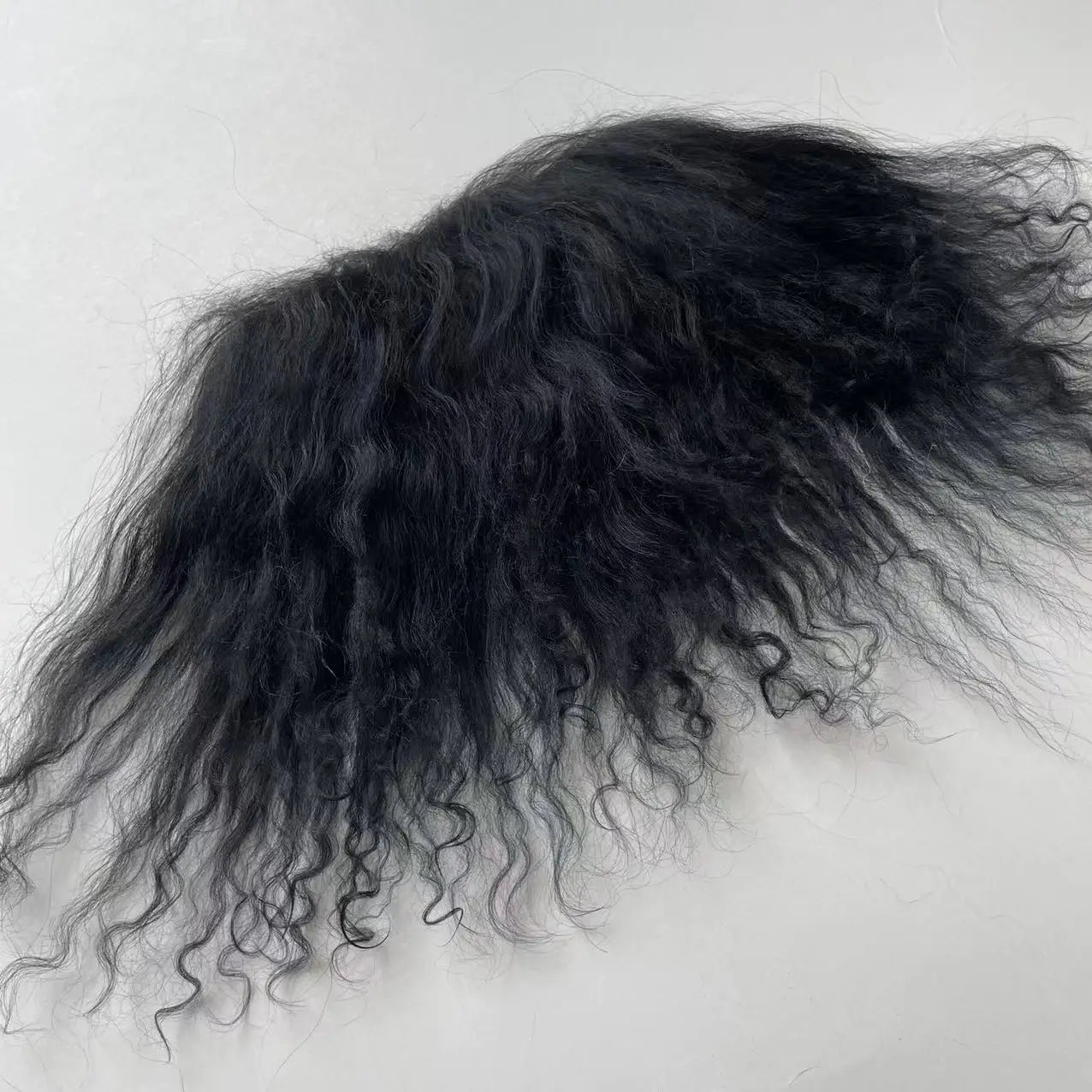 High Quality Sheepskin Wool Lamb Fur Pelt Hair Row Curly Hair Extensions SD Blyth Dolls Wigs Hair Wefts Accessories