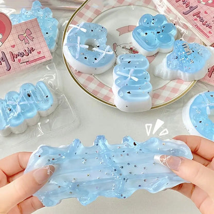 Interesting Kneading Cat Paw Squeeze Toy Silicone Handmade Donut Fidget Toy Colorful 3D Sea Salt Croissant Pinch Toy Children