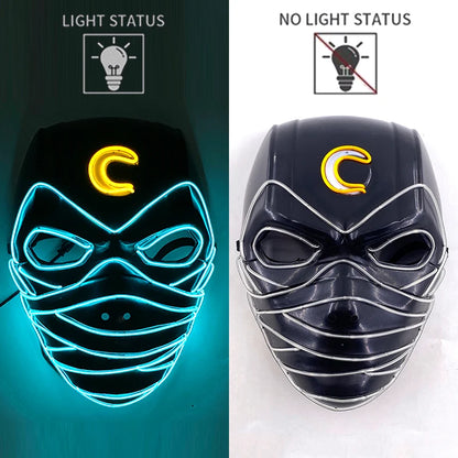 New Halloween Horror Party Mask Cosplay Movie Mask Neon LED Luminous Mask EL Cold Light Fluorescent Mask Masquerade Décor
