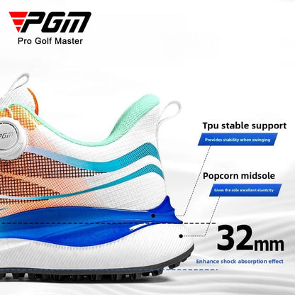 PGM Men's Golf Shoes Summer Breathable Knob Lace Outdoor Sports Sneakers XZ418