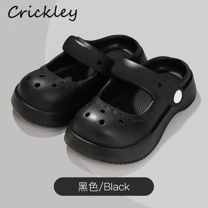 Summer Solid Girls Slippers EVA Soft Anti Slip Platform Kids Clogs Shoes Waterproof Hollow Out Garden Beach Children Slippers