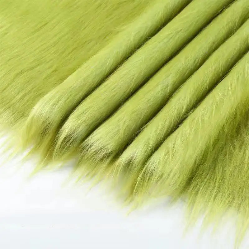 5x180cm Long Faux Fur Plush Silk Fabric Handmade DIY Doll Garment Toy Beard Hair Immitation Fox Fur Plush Ribbon Fabric