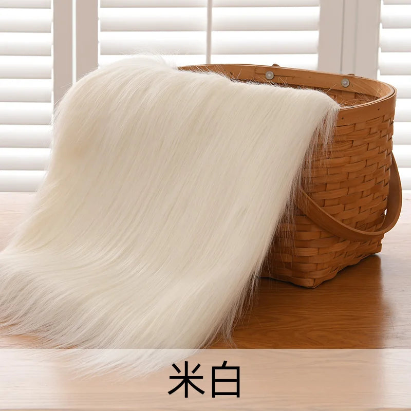 Dolls Long Plush Fabric Per Meter for Upholstery Coats Chair Cover Sewing Plain Fashion Fur Textile Needlework Thick Comfortable