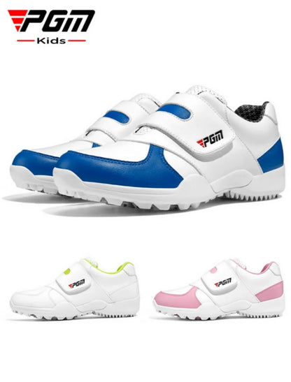 PGM Children Girls Boys Golf Shoes Anti-Skid Leather Outdoor Kids Sneakers Sports Shoes