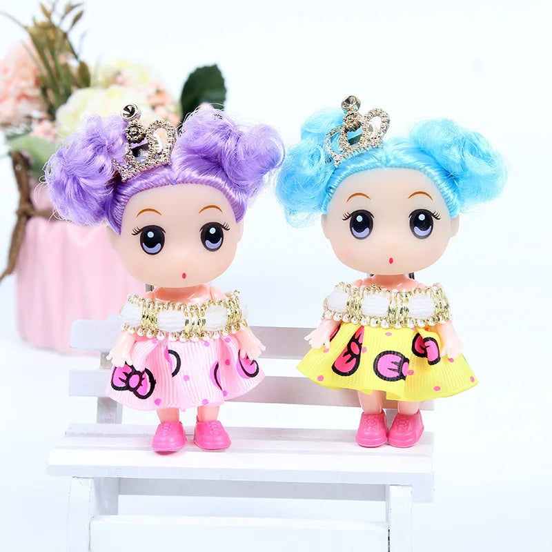 9CM Multi Styles Fashion Princess Doll Creative Enamel Doll Wedding Dress Girl Doll Key ChainToy Gift for Kids Children