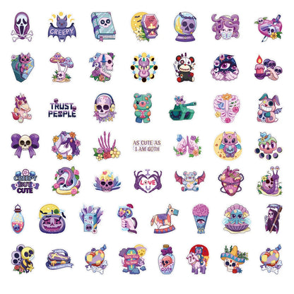 10/30/50/100pcs Cute Gothic Artistic Horror Halloween Stickers Cartoon Decal Laptop Phone Luggage Funny Cool Sticker for Kid Toy