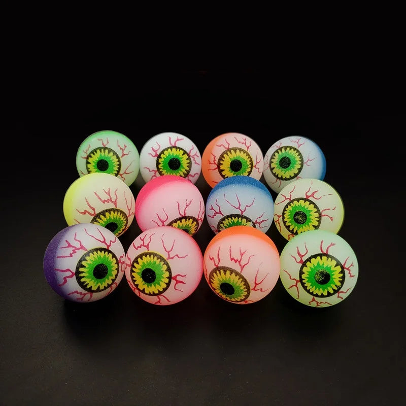 5/10/20pcs Glow in the Dark Eyeball 32MM Bouncy Ball Halloween Supplies Toys Horror Luminous Scary Ball Kids Toys Gift