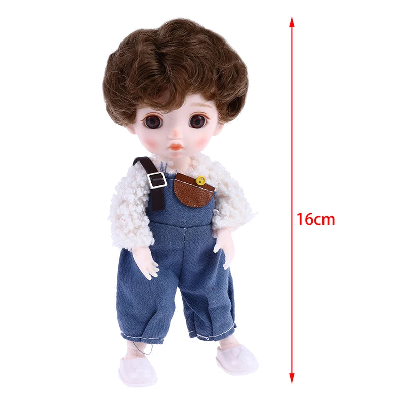 16cm Naked Body Mini 13 Movable Jointed Dolls Curly Hair Naked Body Doll DIY Toy Boy Dolls With Shoes for Children Birthday Gift