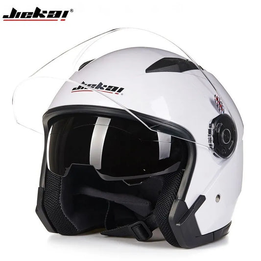 Genuine JieKai Motorcycle Helmet Unisex Scooter Motos Helmets Casco Capacete With Dual Lens