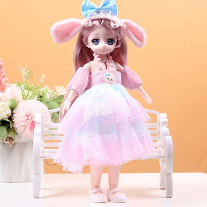 30cm New 1/6 Girl Princess Doll Set 23 Joints Movable 30cm Bjd Doll With Clothes Princess Dress Dolls Girls Birthday Gift Toys