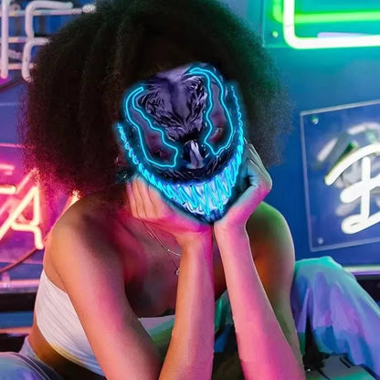 2024 Halloween Neon VenomMask European and American Movies Horror Funny Full Face LED Mask Color Cosplay Costume Supplies