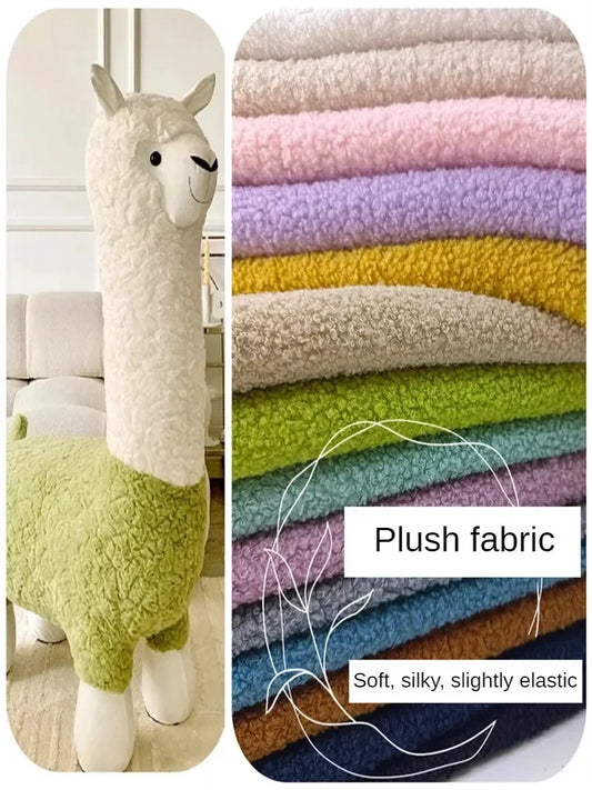 Stretch Fabric Fur Plain by the Meter for Children's Clothes Dolls Sewing Winter Coats White Teddy Hair Plush Cloth Smooth Drape