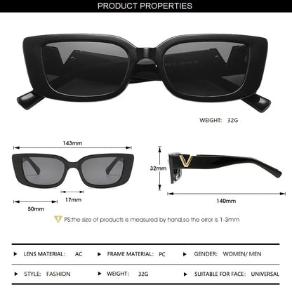 Retro Cat Eye Rectangle Sunglasses Women 2025 Trendy Vintage Designer v Sun Glasses  Eyewear Woman UV400 Lentes De Sol Mujer